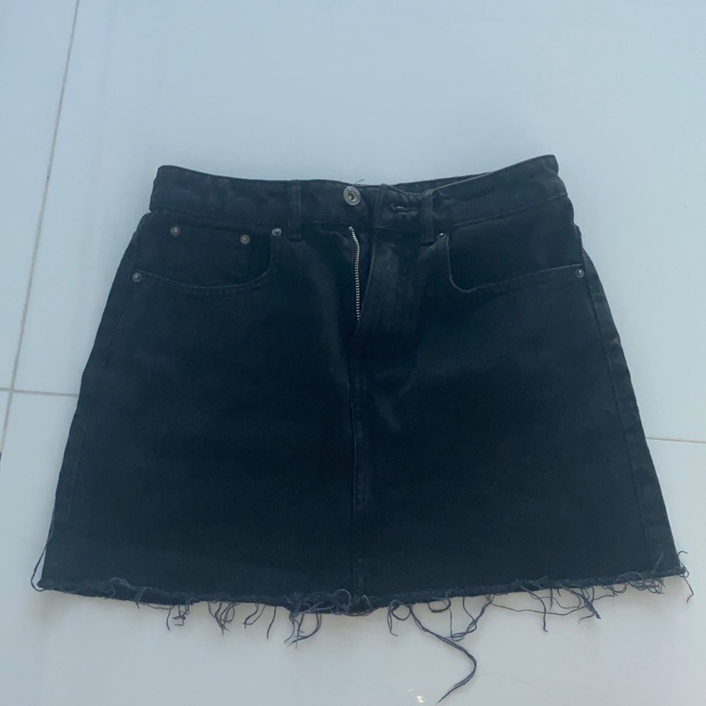 Zara black denim skirt
